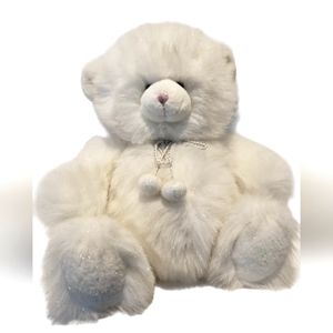 Vintage Russ Berrie Teddy Bear Sparkly Stuffed Animal Winter Wonderland